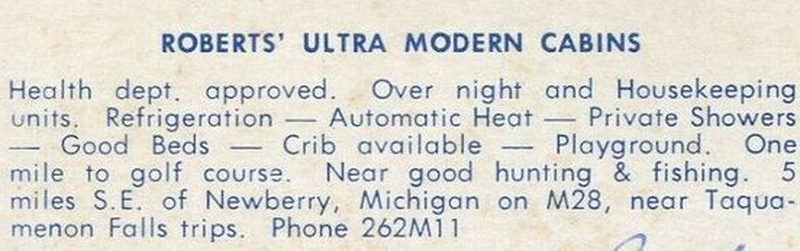 Roberts Motel (Roberts Ultra Modern Cabins) - 1957 Postcard (newer photo)